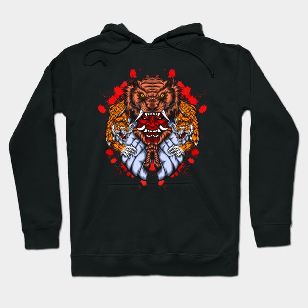 Tiger Hoodie by Aryaatmawira Art